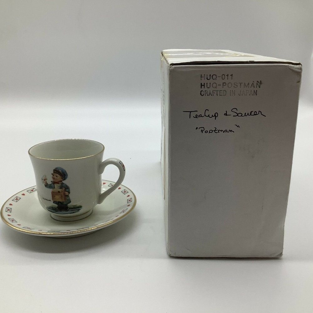M. J. Hummel "Postman" Cup and Saucer Set, NIB